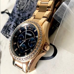 Authentic Rose Gold Fossil Watch